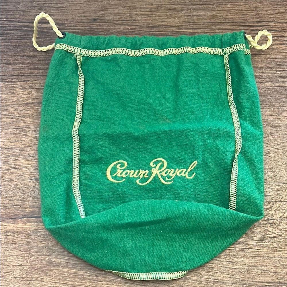 Crown Royal Green Drawstring Bag